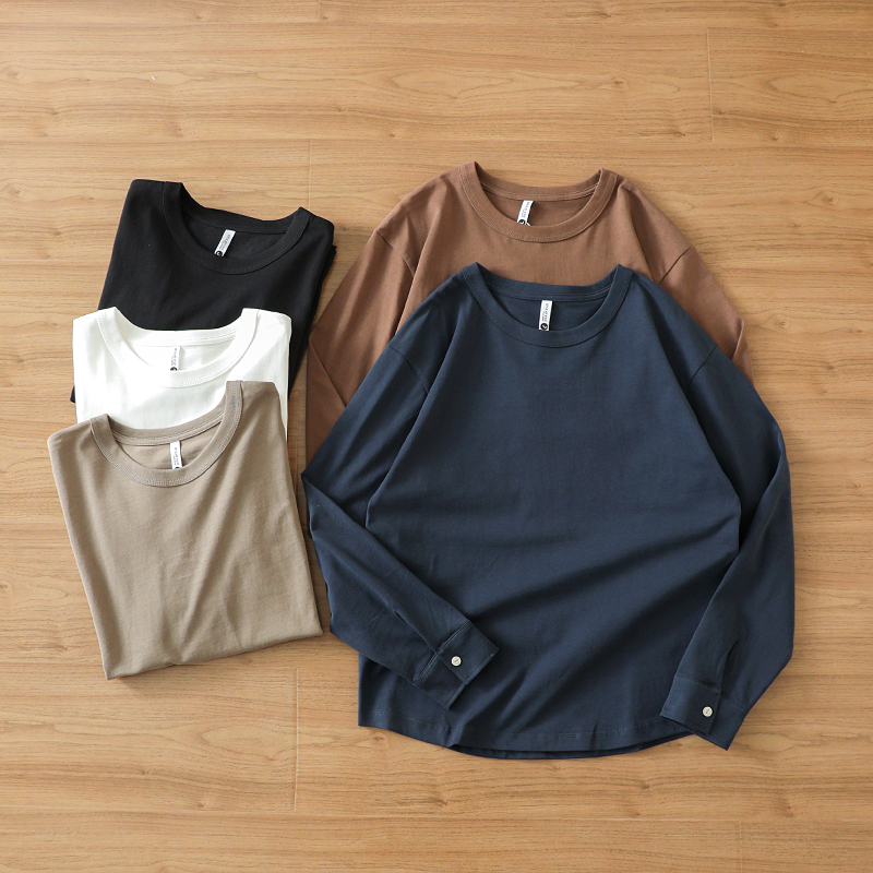 衬衫袖男士春秋长袖打底T恤