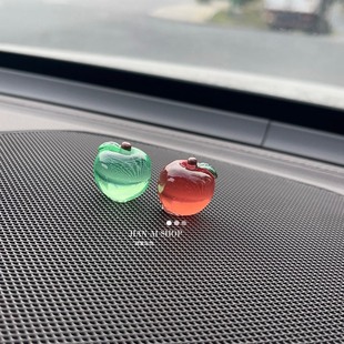 2025透明苹果松树氛围感创意车载摆件中控台副驾驶装饰治愈系萌物