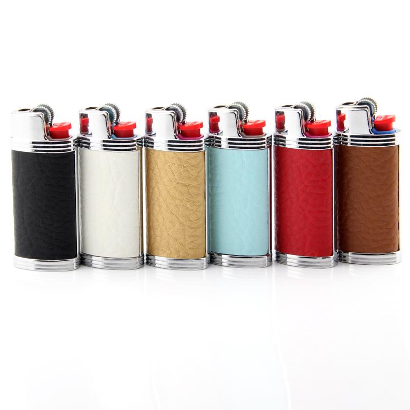 法国比克打火机BIC J5内胆PU革金属外壳一次性明火砂轮火石家用