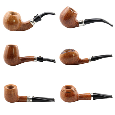 意大利L'Anatra鸭子烟斗石楠木手工斗光面自然色3Eggs手工纯银圈