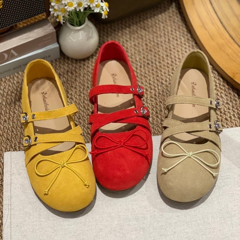 法式玛丽珍鞋女2026春季新款蝴蝶结交叉带软底鞋芭蕾舞鞋百搭单鞋,女鞋,玛丽珍鞋,淘宝优惠券,粉丝福利购,淘宝优惠卷