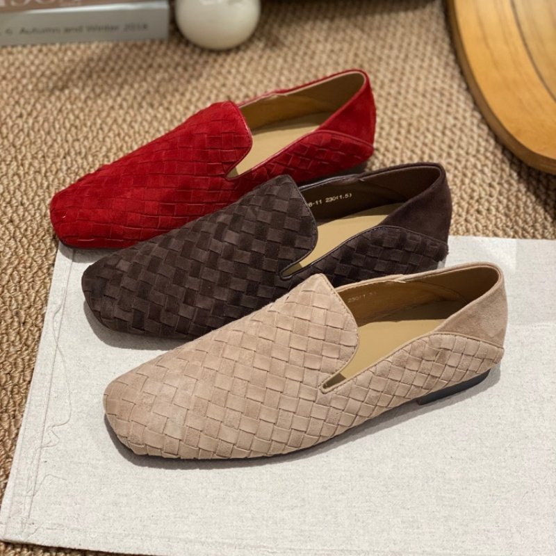 编织乐福鞋女2026新款一脚蹬方头懒人鞋平底深口单鞋休闲皮鞋女款,女鞋,深口单鞋,淘宝优惠券,粉丝福利购,淘宝优惠卷