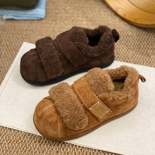 新款百搭舒适勃肯鞋女~ 2025秋冬季百搭加绒外穿棉鞋羊羔毛毛毛鞋