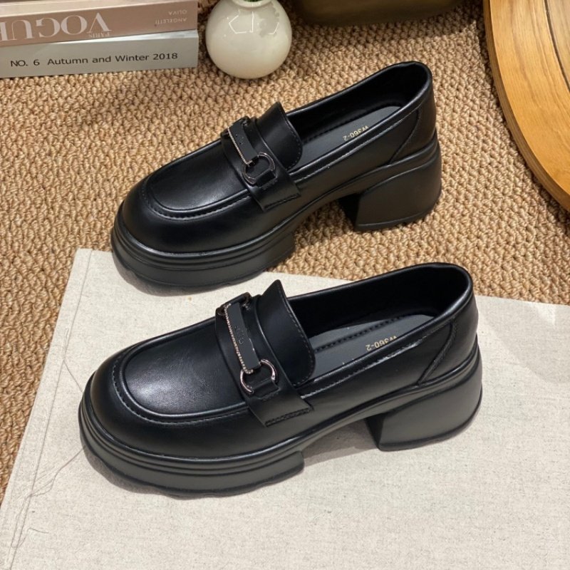 学院风厚底乐福鞋女2026新款春季粗跟深口一脚蹬松糕百搭单鞋女款,女鞋,深口单鞋,淘宝优惠券,粉丝福利购,淘宝优惠卷