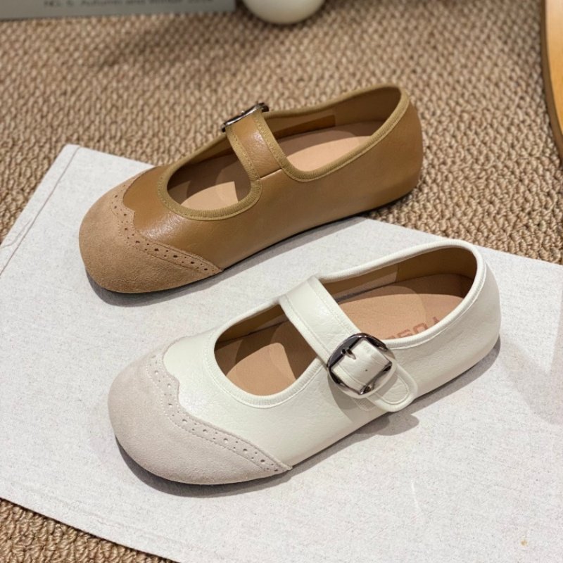 2026春季爆款法式布洛克玛丽珍鞋女一字扣带雕花平底圆头单鞋百搭,女鞋,玛丽珍鞋,淘宝优惠券,粉丝福利购,淘宝优惠卷