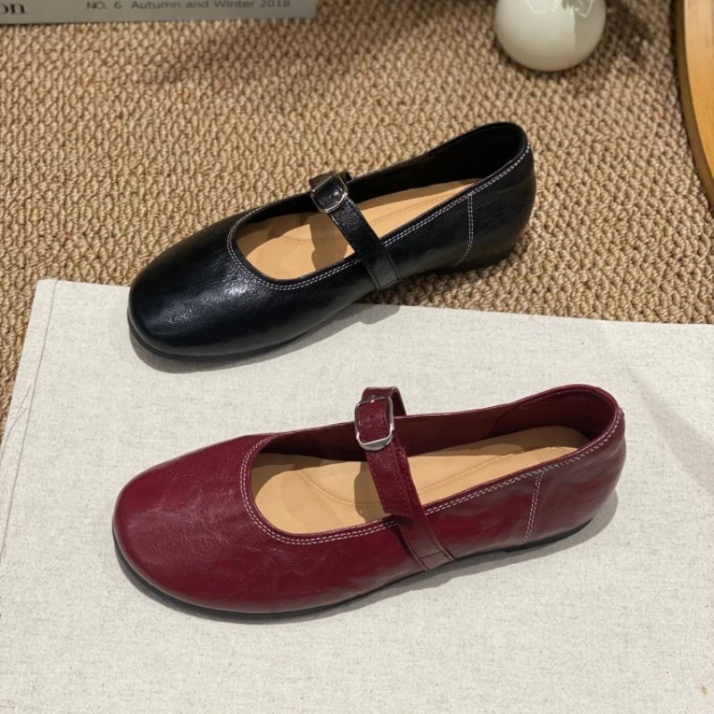 2026春季爆款法式复古风真皮玛丽珍鞋女一字扣平底百搭舒适单鞋女,女鞋,玛丽珍鞋,淘宝优惠券,粉丝福利购,淘宝优惠卷