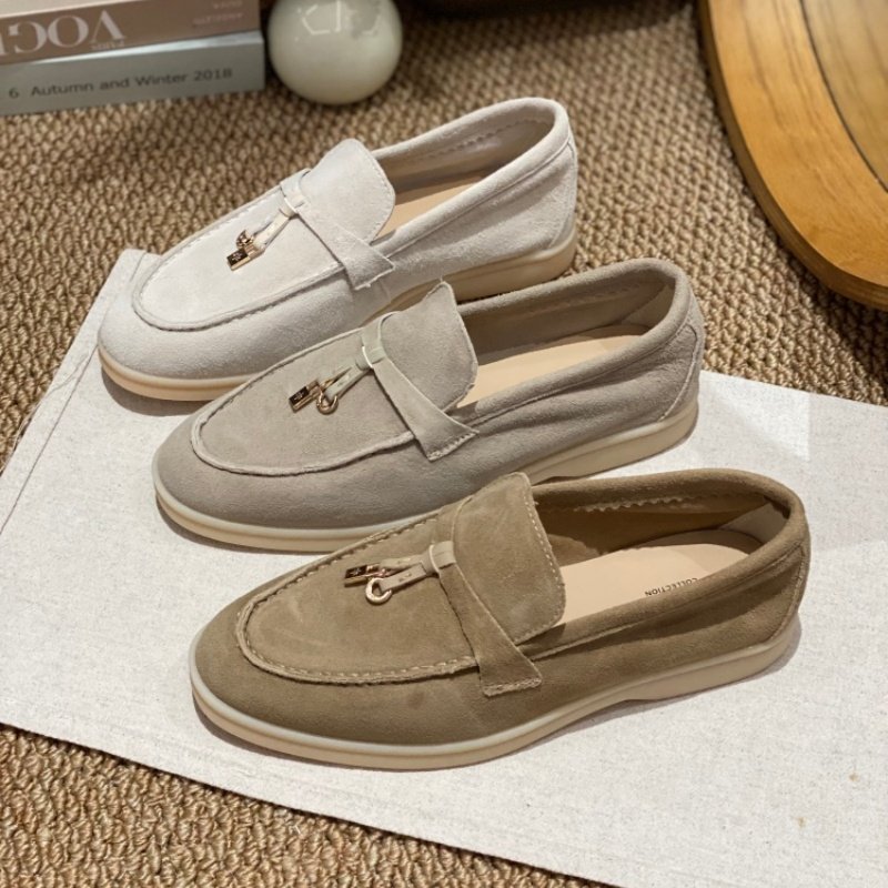 2026春季爆款老钱风反绒皮乐福鞋女金属扣一脚蹬平底百搭舒适单鞋,女鞋,深口单鞋,淘宝优惠券,粉丝福利购,淘宝优惠卷