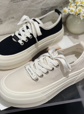 高级感厚底帆布鞋女夏薄款~2025新款夏天小白鞋百搭休闲透气板鞋