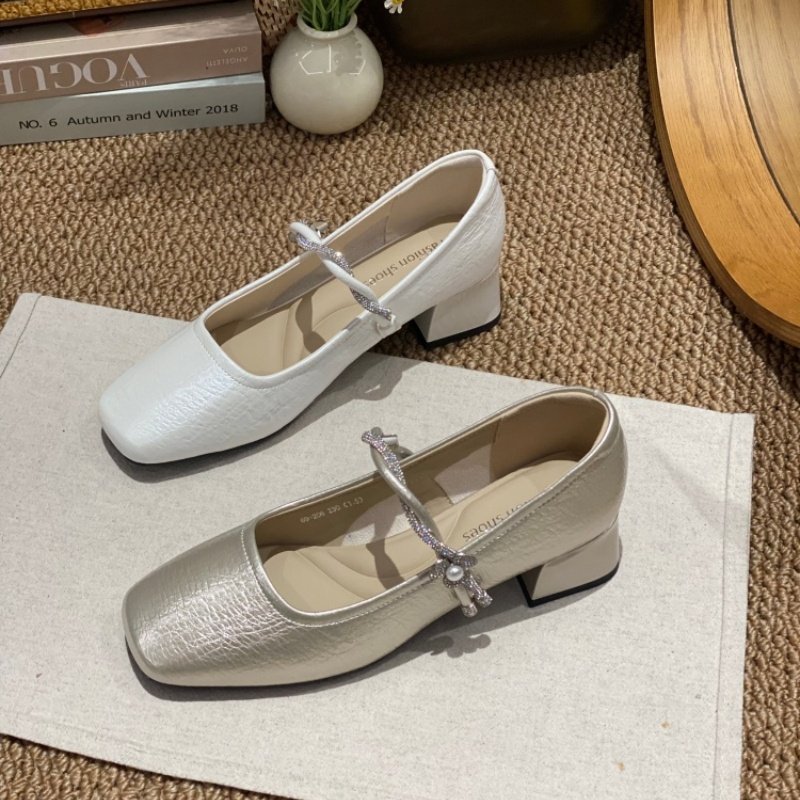 法式方头玛丽珍鞋女2026春季新款橡胶底一字扣粗跟百搭通勤单鞋女,女鞋,玛丽珍鞋,淘宝优惠券,粉丝福利购,淘宝优惠卷