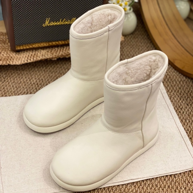 羊羔毛雪地靴女2025冬季新款真皮加绒防水加厚保暖防滑短靴棉靴女