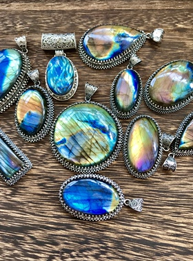 925银切面彩虹色百搭尼泊尔手工