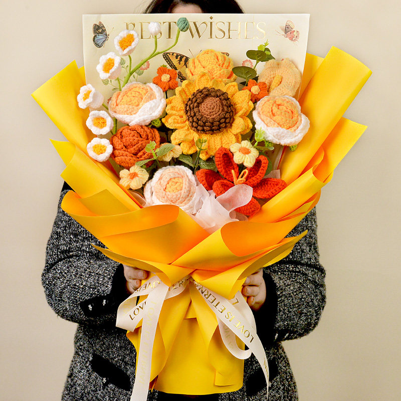 中高考毕业季礼物手工针织毛线花束生日礼物送父母长辈同学闺蜜,家居饰品,仿真花/假花,淘宝优惠券,粉丝福利购,淘宝优惠卷