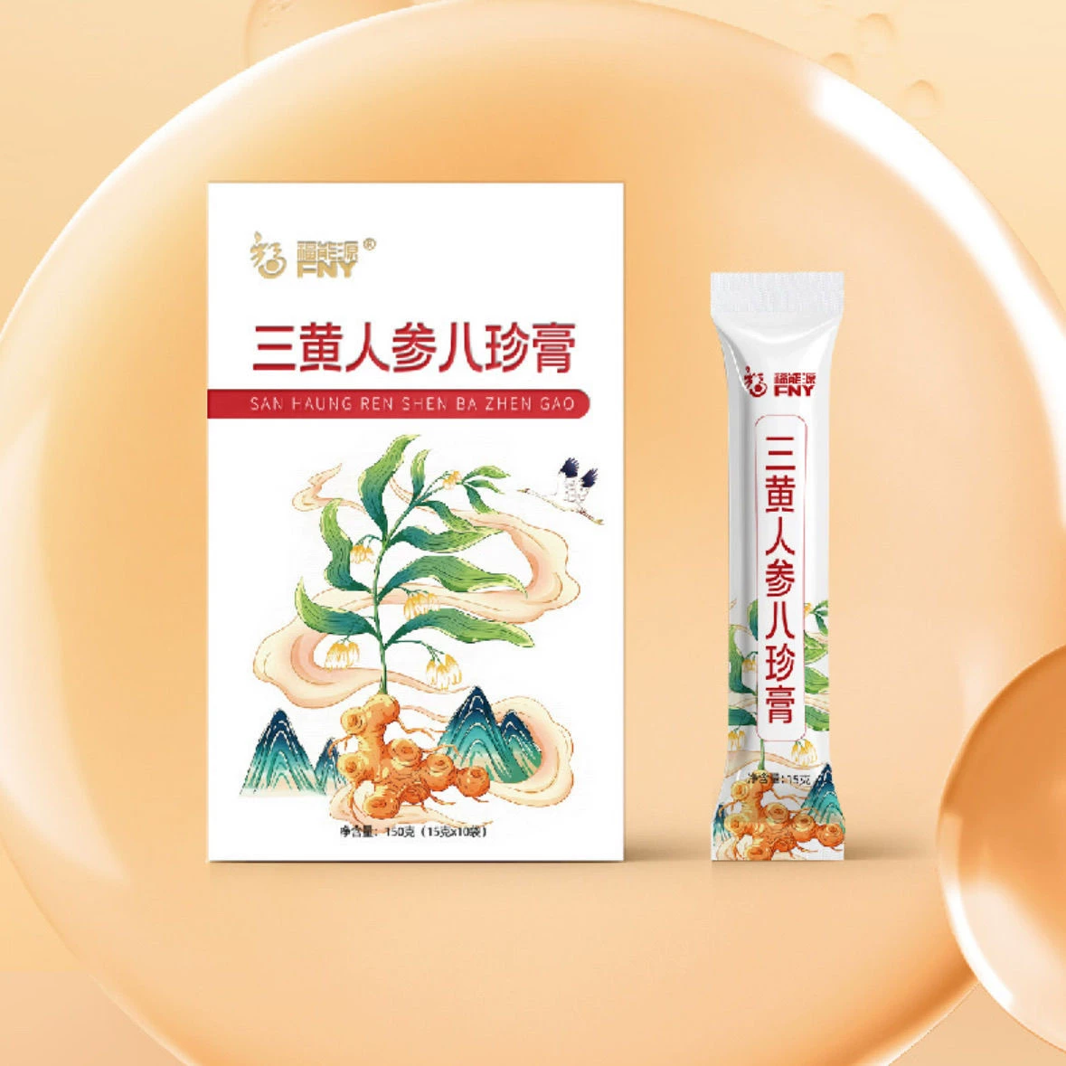 福能源三黄人参八珍膏七味茯苏润金膏10袋/盒,传统滋补营养品,养生膏,淘宝优惠券,粉丝福利购,淘宝优惠卷