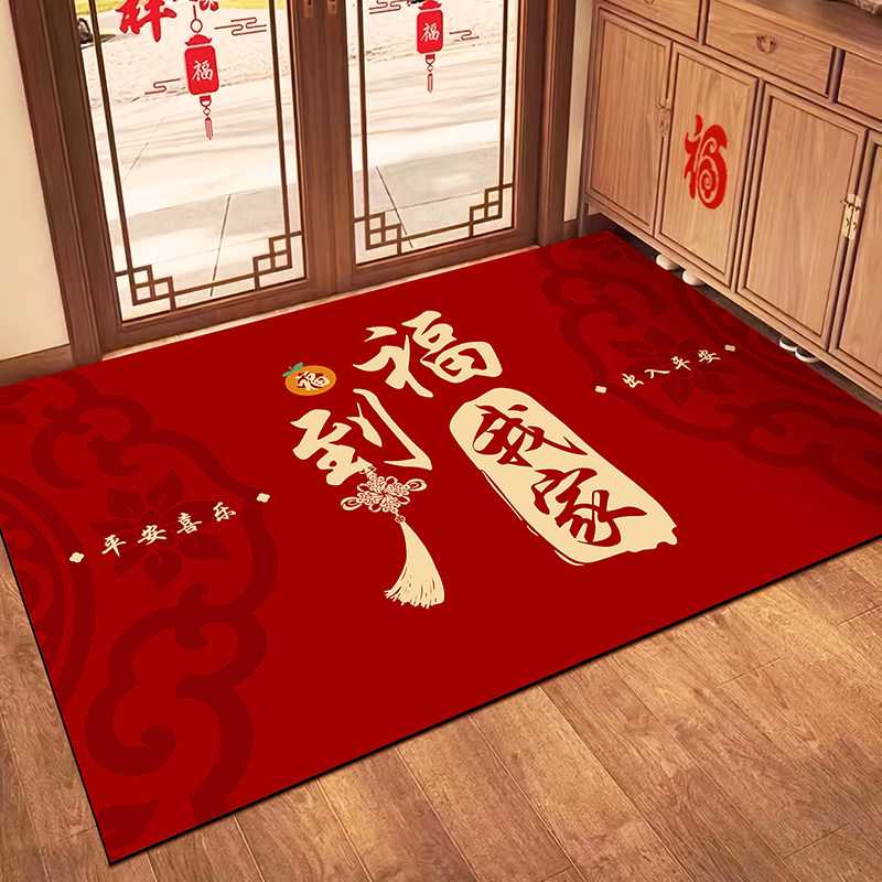新年款喜庆硅藻泥地垫入户门垫可裁剪进门口吸水防滑脚垫玄关地毯