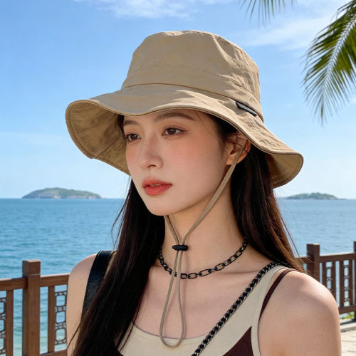 大头围户外速干渔夫帽女夏季户外登山遮阳防晒紫外线大帽檐帽子男