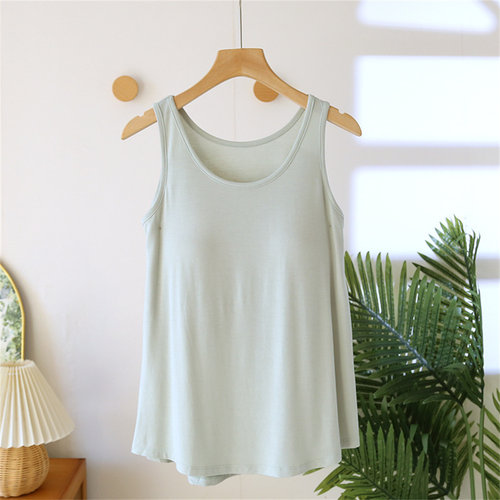 春夏女士带胸垫背心薄款免穿文胸