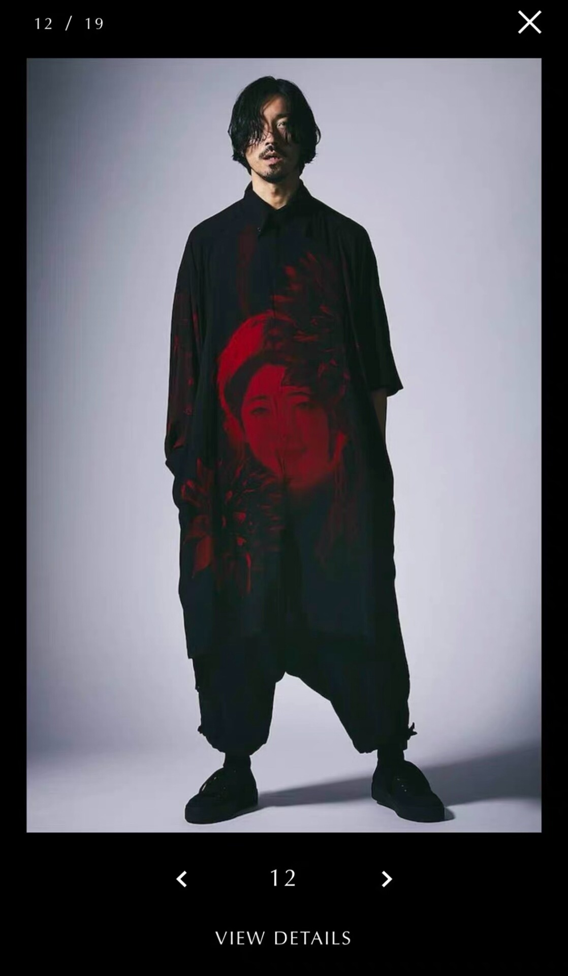Yohji Yamamoto Black Floral Portrait Shirt Coat — label