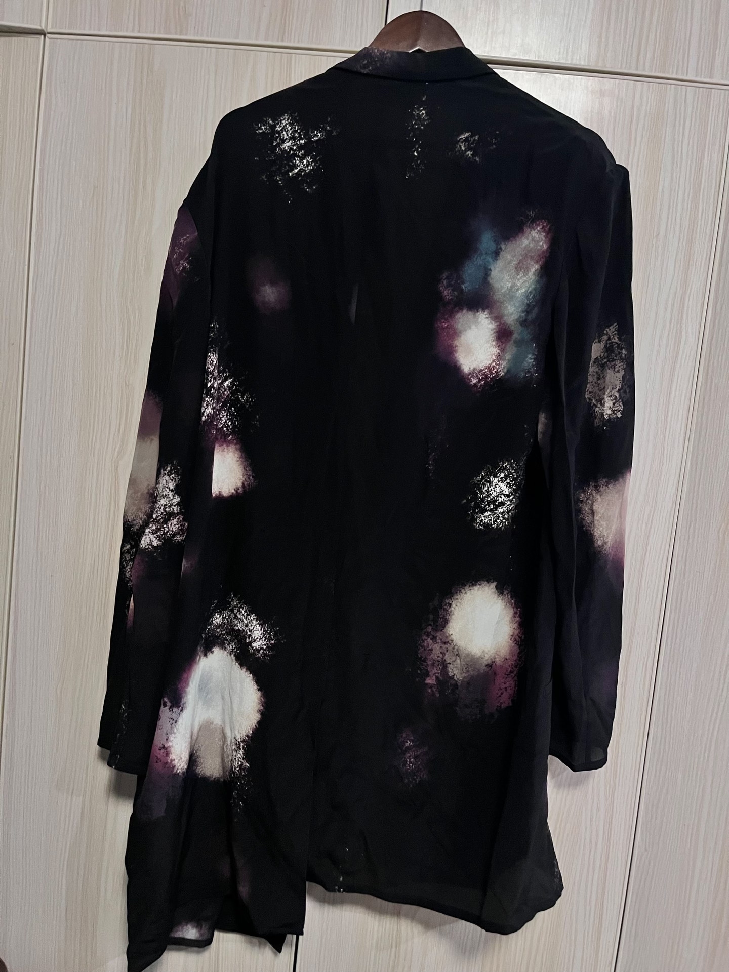 Yohji Yamamoto Silk Firework Print Coat — label