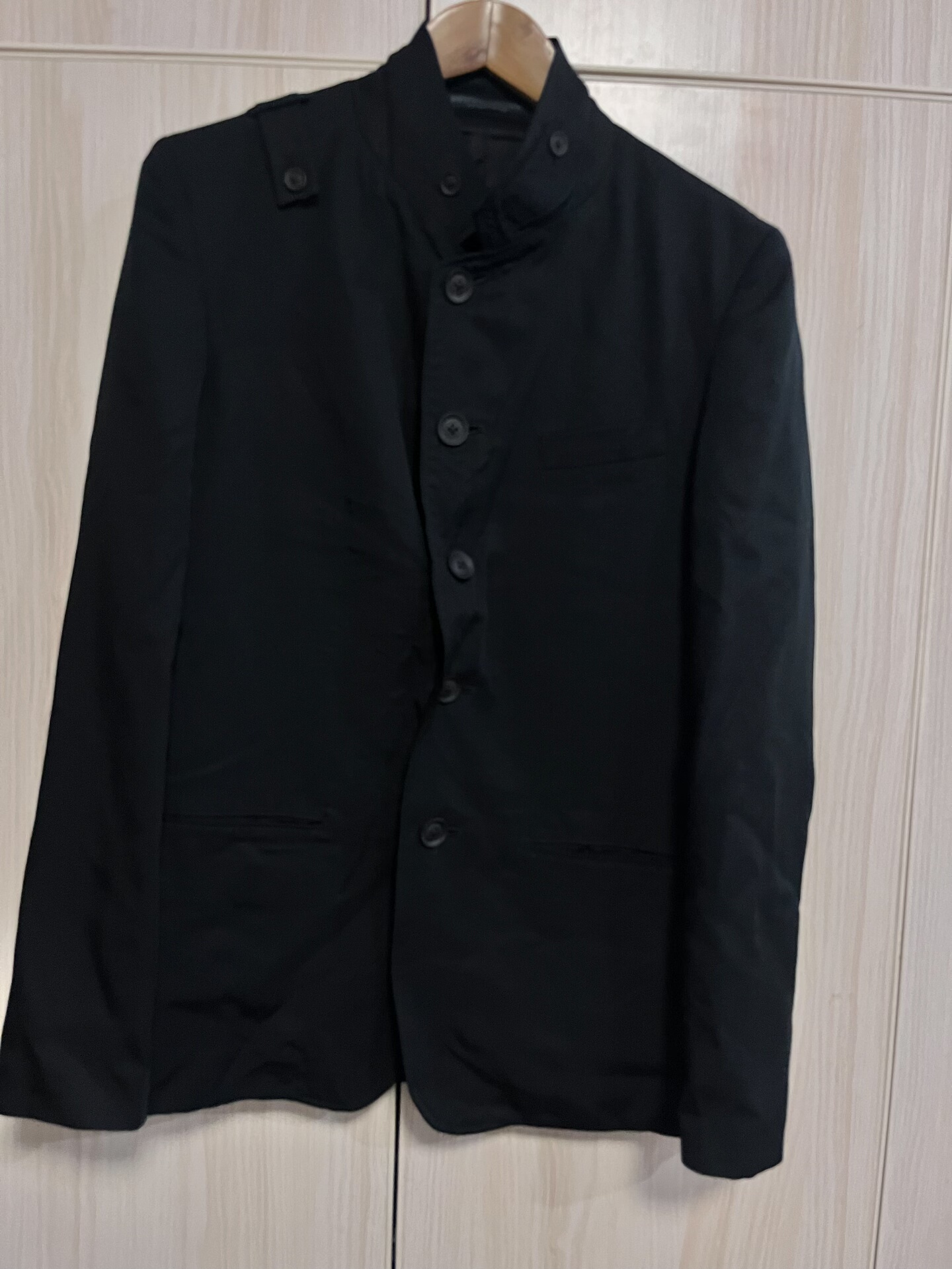 Yohji Yamamoto Black Stand Collar Jacket