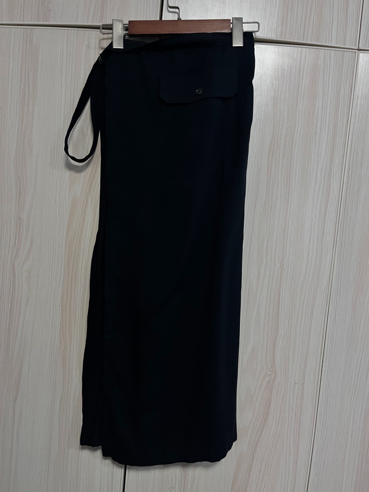 Yohji Yamamoto 23SS Black Pleated Skirt — front