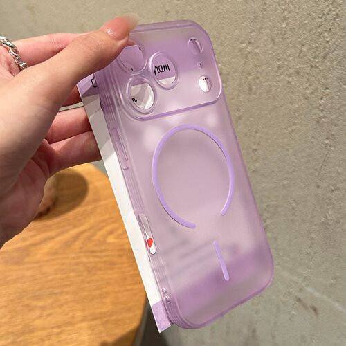 果冻雾紫细磁吸适用苹果18promax手机壳iPhone17Air肤感16/15promax防指纹14/13pm软硅胶超薄防摔12女款高级
