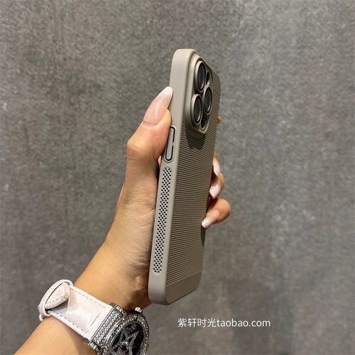 透气散热游戏适用小米14/15Spro手机壳15/13红米Turbo4pro钛金属civi5pro高级K80灰色K70网孔K60薄硬壳