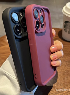 石墨黑16适用iPhone15苹果14promax手机壳13磨砂12软硅胶11防摔Xs全包XR高级感8小众15plus新款7纯色男女个性