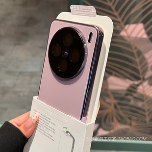 粉色亮面冰晶玻璃适用华为mate70手机壳magic7pro荣耀200全包镜头100高级感x60电镀x50银边框nova12网红少女+