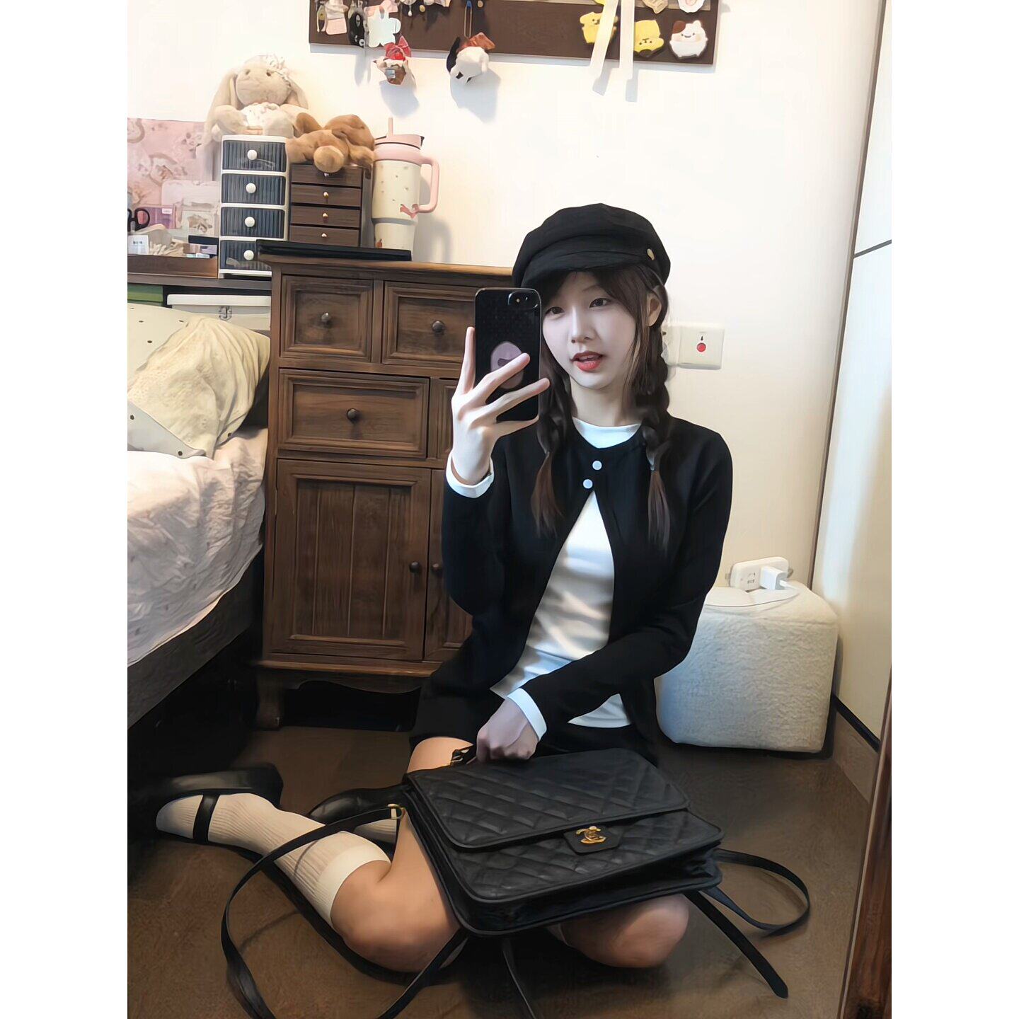 假两件撞色开衫长袖t恤女秋季韩系设计感修身显瘦打底衫简约上衣