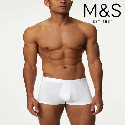英国马莎男士纯棉平角内裤5条装