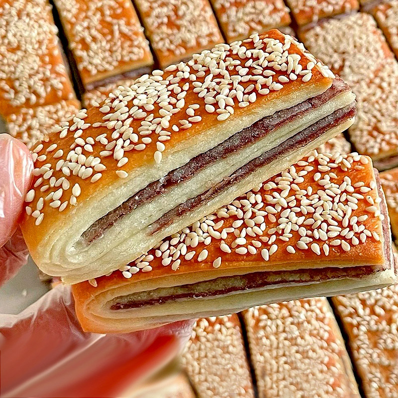 手工红豆千层饼350g椒盐酥饼芝麻烧饼半成品速食早餐速冻面点面食