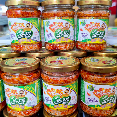 冬盛香辣金针菇6瓶罐装红油菌菇零食即食下饭菜开胃小咸菜整箱装