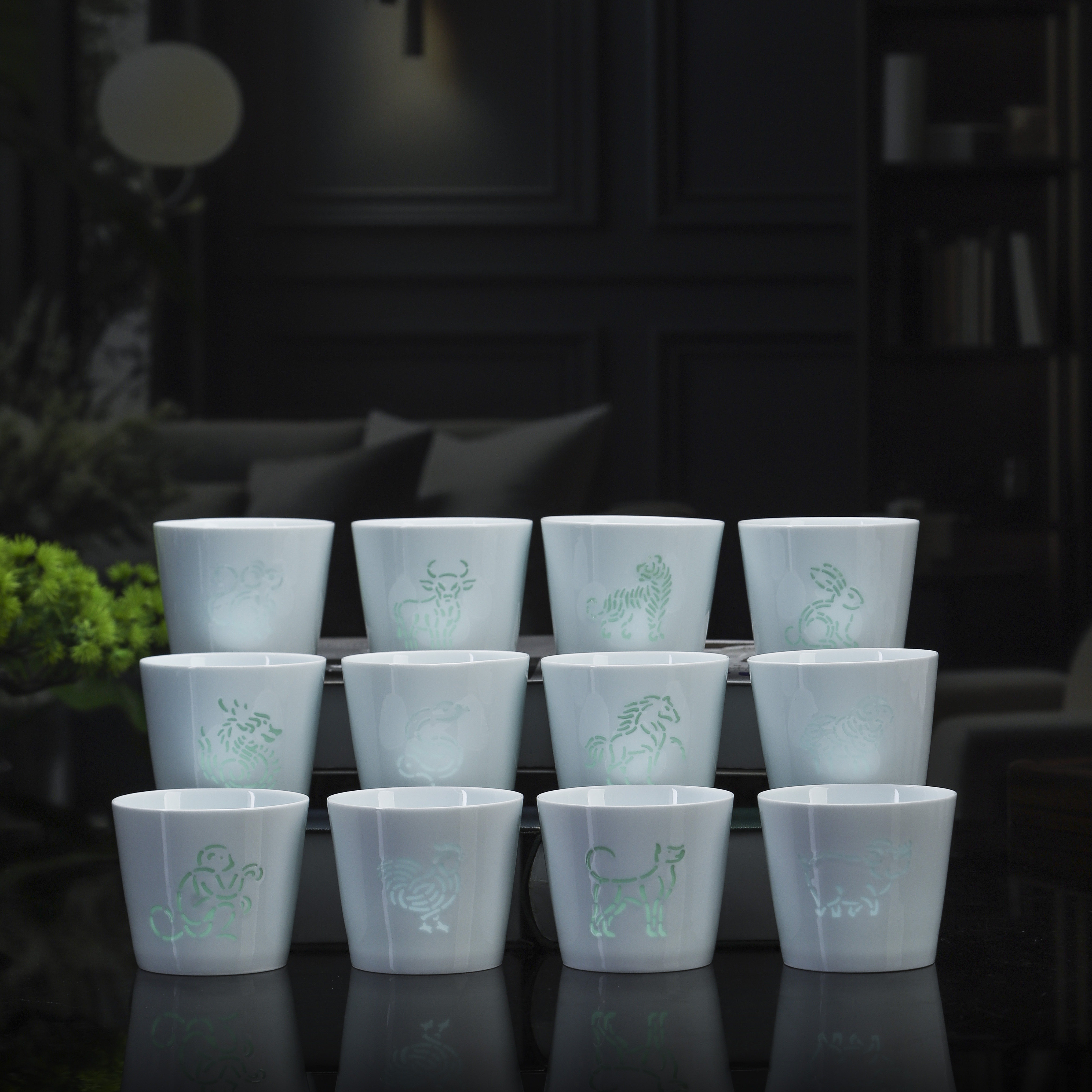 景德镇陶瓷杯十二生肖玲珑杯高端主人杯水杯茶盏个人专用杯子茶杯