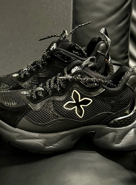 赵露思同款SMFK复古慢跑十字花老爹鞋女厚底增高运动休闲鞋