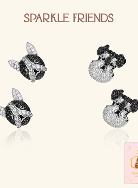 「小狗拯救世界」原创设计可爱狗狗耳钉纯银小众高级感耳饰女礼物