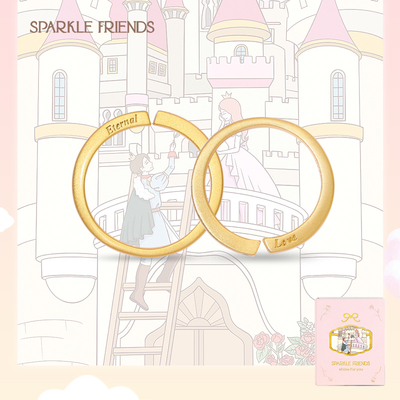 心动原创设计情侣对戒纪念日礼物