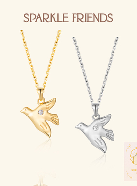 「爱与自由」原创设计飞鸟项链