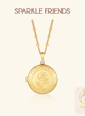 「爱意永恒」原创设计玫瑰locket照片项链定制首饰女生小众礼物