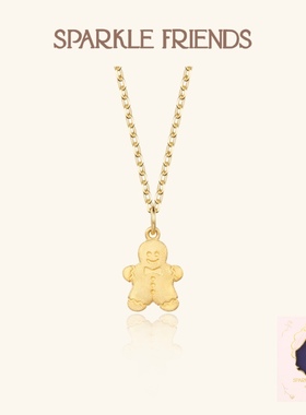 SparkleFriends原创纯银姜饼人项链浪漫童话锁骨链女生圣诞节礼物