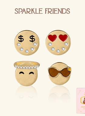 「今天是什么表情」原创设计emoji笑脸耳钉组合925银耳饰女生礼物