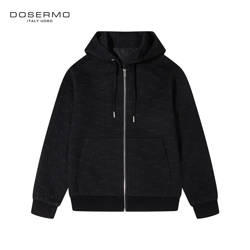丹西摩（DOSERMO）轻奢男装男士秋冬带帽薄茄克时尚外套