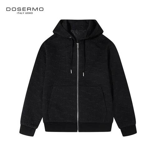 丹西摩（DOSERMO）轻奢男装男士秋冬带帽薄茄克时尚外套