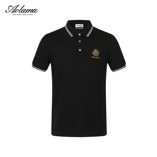 AOLAMA奥拉玛男装夏新款烫钻翻领T恤083352612