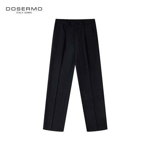 丹西摩（DOSERMO）轻奢男装休闲净色直筒西裤男士长裤