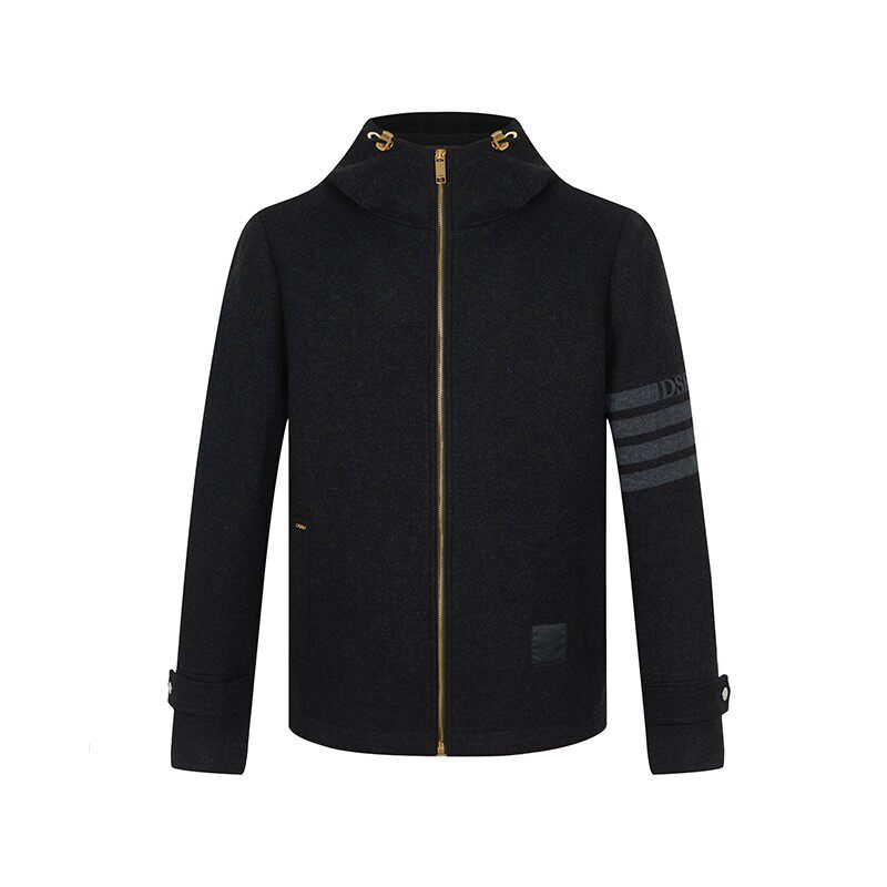 DOSERMO丹西摩男装冬新款条纹连帽毛料夹克外套063644514