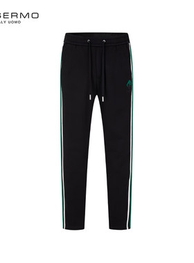 丹西摩（DOSERMO）轻奢男装绣花休闲裤男士宽松长裤子2026春新品