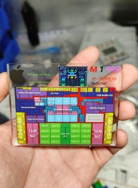 苹果M1 Pro CPU核心晶圆芯片摆件钥匙扣 亚克力