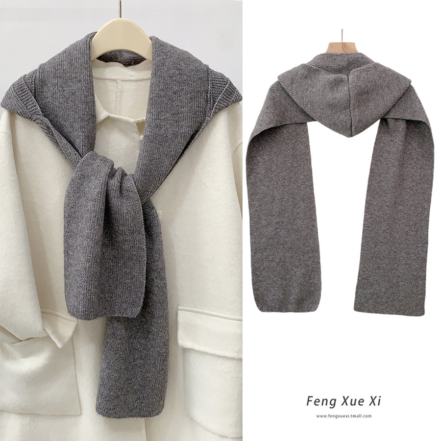 纯色外搭针织带帽子围巾一体帽韩版百搭装饰假领子保暖秋冬围脖女,服饰配件/皮带/帽子/围巾,围巾/丝巾/披肩,淘宝优惠券,粉丝福利购,淘宝优惠卷
