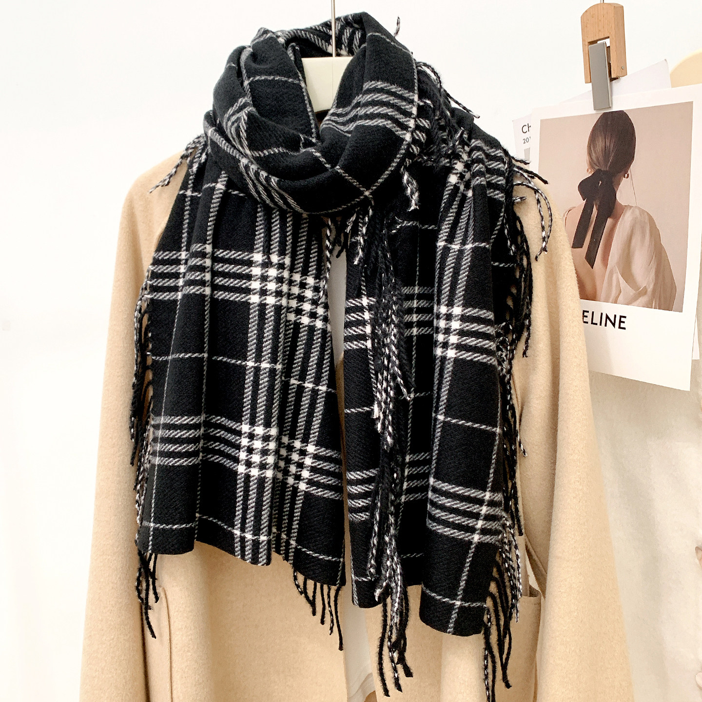 韩版流苏格子冬季保暖长条围巾女士护颈围脖柔软新款百搭披肩防寒,服饰配件/皮带/帽子/围巾,围巾/丝巾/披肩,淘宝优惠券,粉丝福利购,淘宝优惠卷