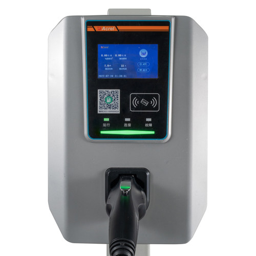 电动汽车充电桩7KW 安科瑞AEV-AC007D 交流落地式扫码充刷卡充电